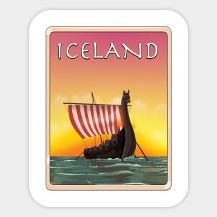 Iceland Viking Ship Sticker